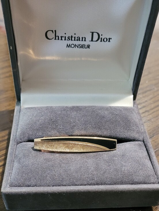 Dior Other - Dior Black & Gold Tie Bar Vintage